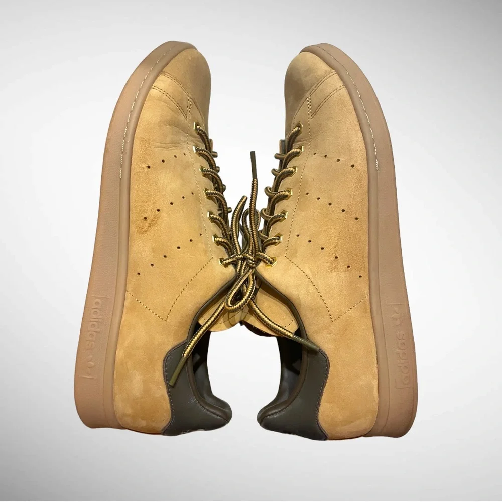 Adidas Stan Smith WP Leather Trainers US Men Sz 14 Suede Wheat Brown